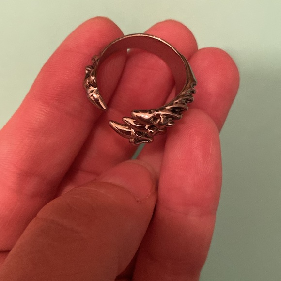 🆕Unisex Silver-Plated Dragon Claw Ring- Adjustable Size 9 as pictured - Picture 6 of 8